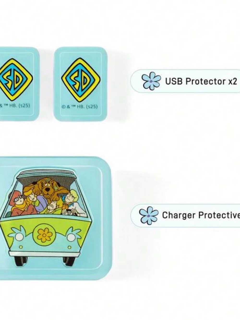 Scooby-Doo Themed Blue USB & Charger Protectors (2-Pack)